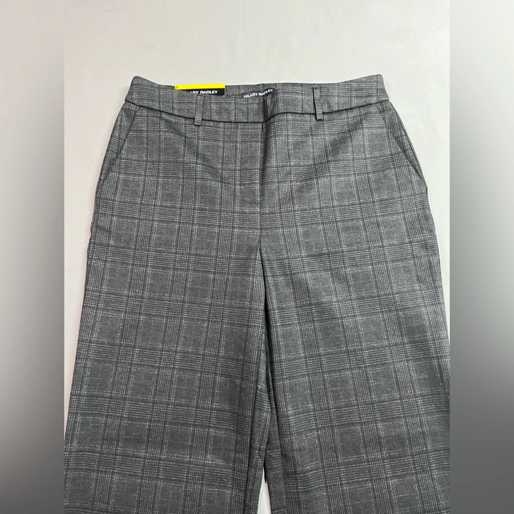 Hilary Radley Women's Gray Plaid Straight Leg Formal Pants NWT - Picture 4 of 4